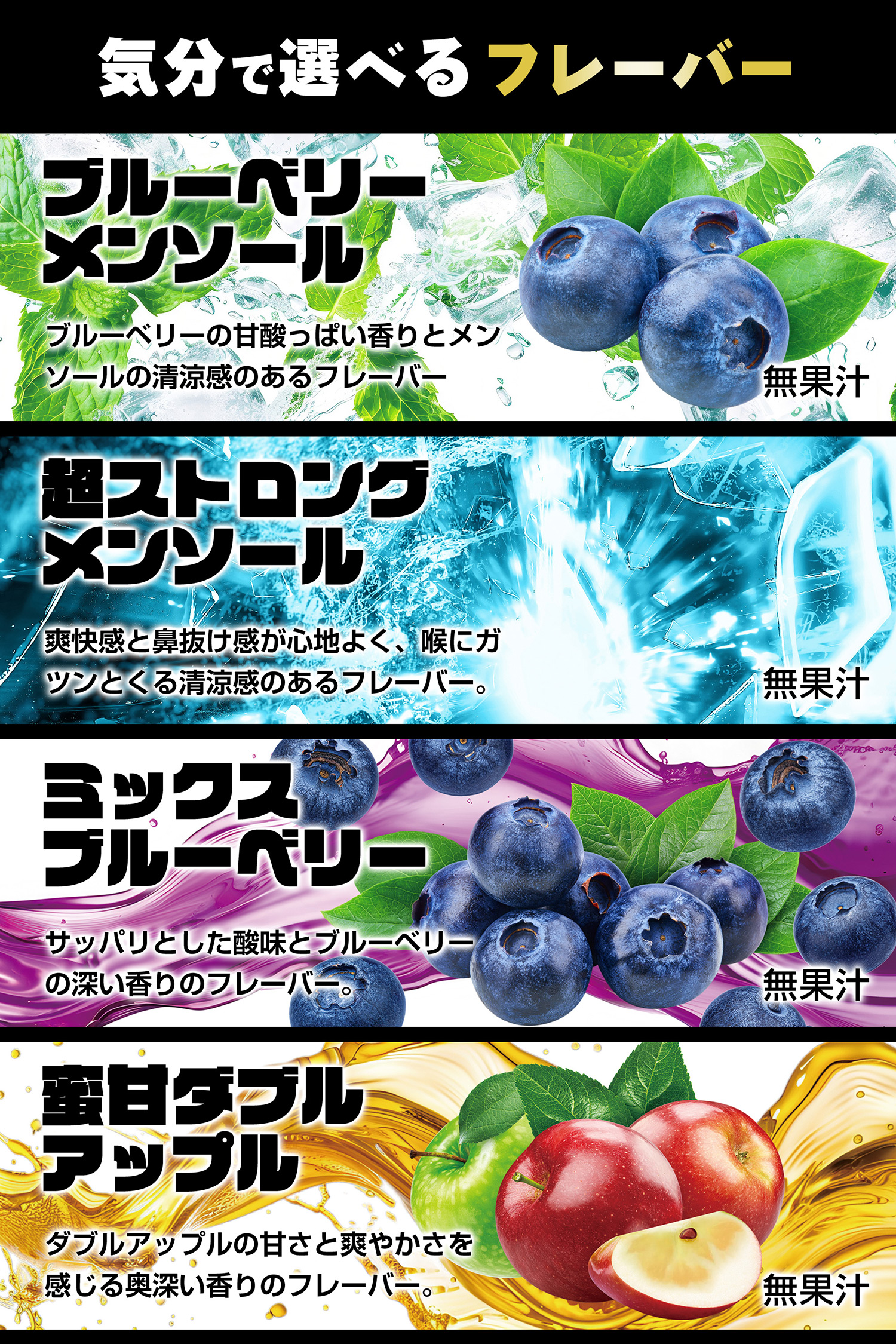 エナジードリンク、ブルーベリー、マスカット